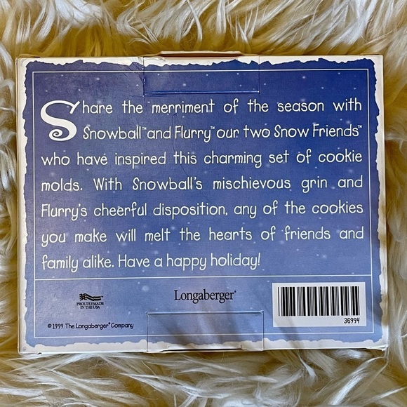 1999 Longaberger Pottery Cookie Mold Series “Snow Friends,” Snowball and Flurry - Picture 3 of 6